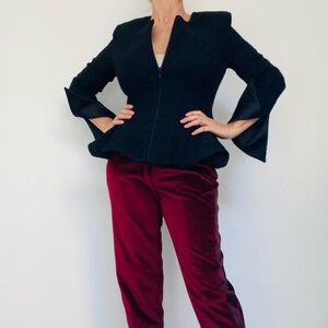 Elegant fashion blazer Women's tweed and satin